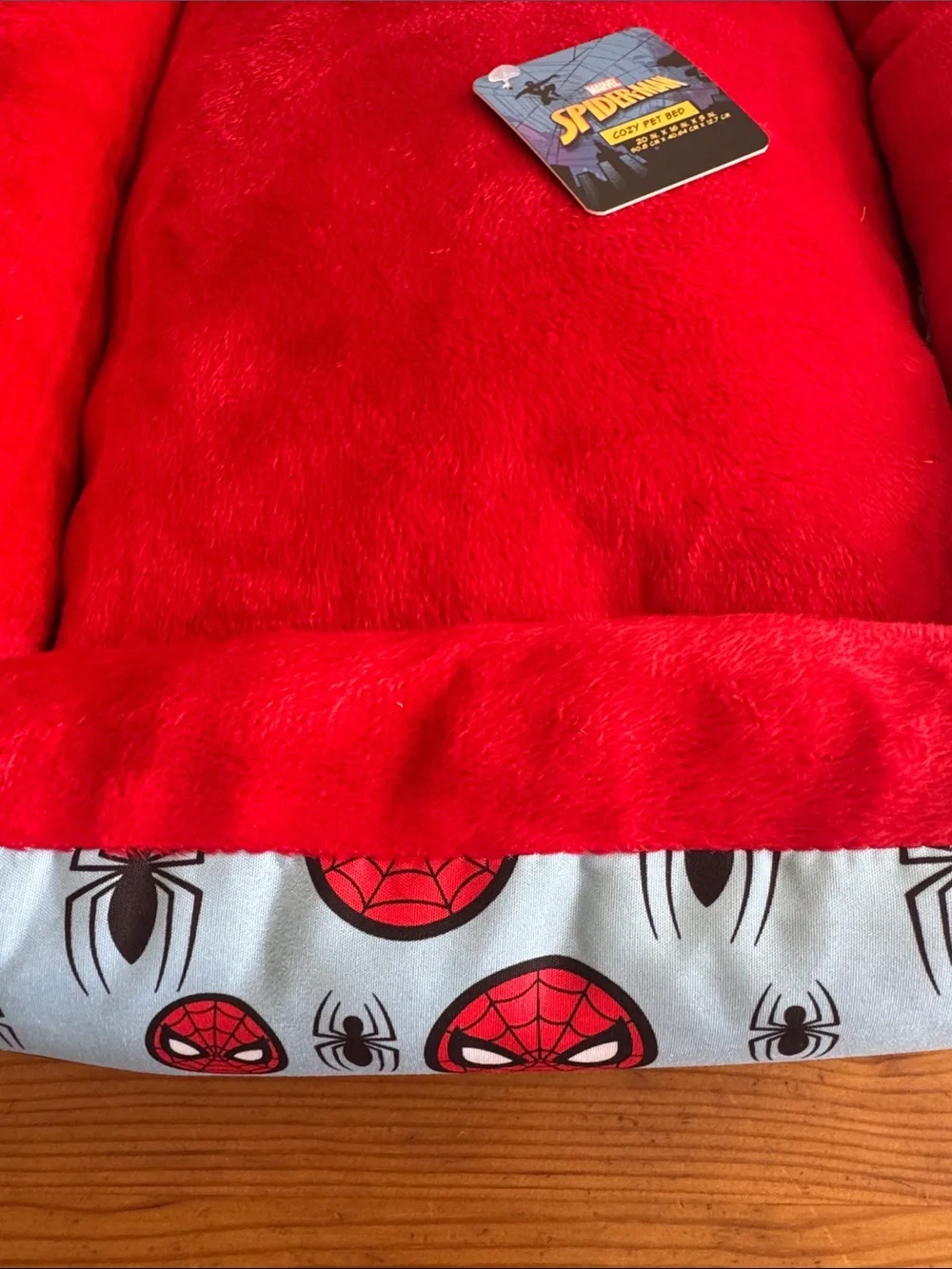 Marvel Spider-Man Plush Small Pet Bed in Red and Light Blue